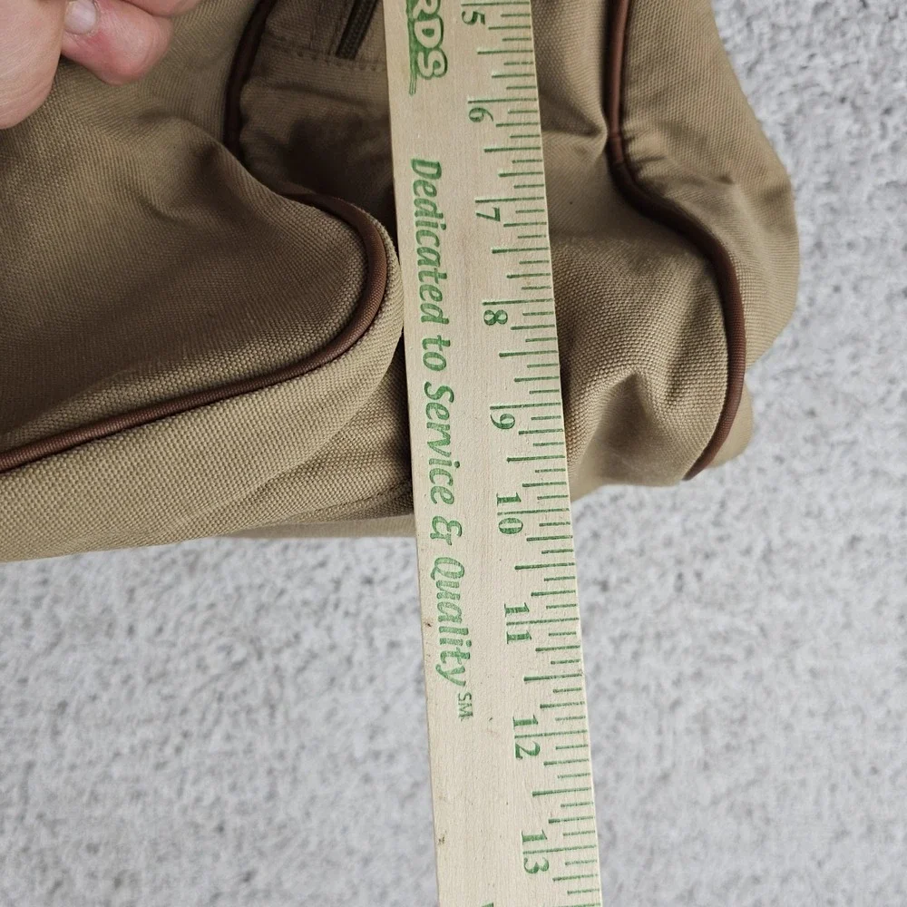 Vintage Eddie Bauer Edition Ford Duffle Bag Canvas SafariLeather Khaki Beige